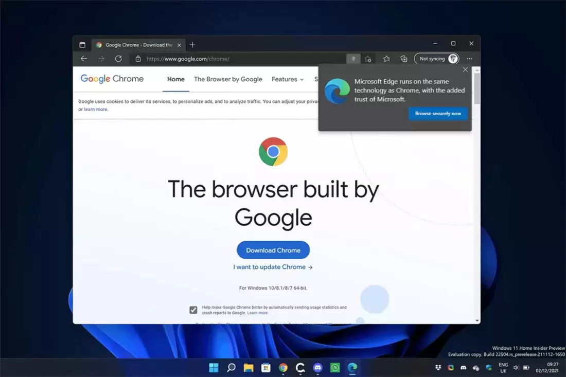 Подробнее о "Браузер Edge от Microsoft начал «отговаривать» пользователей от установки Chrome"